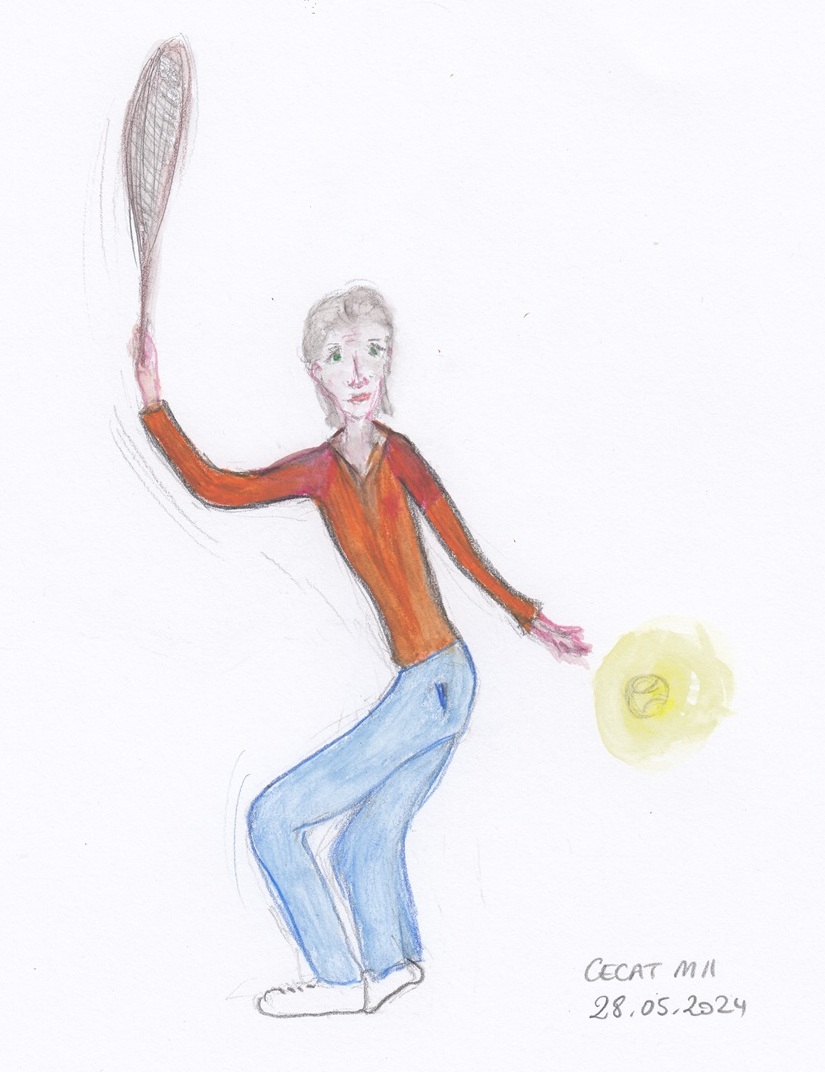 playing tennis illustration